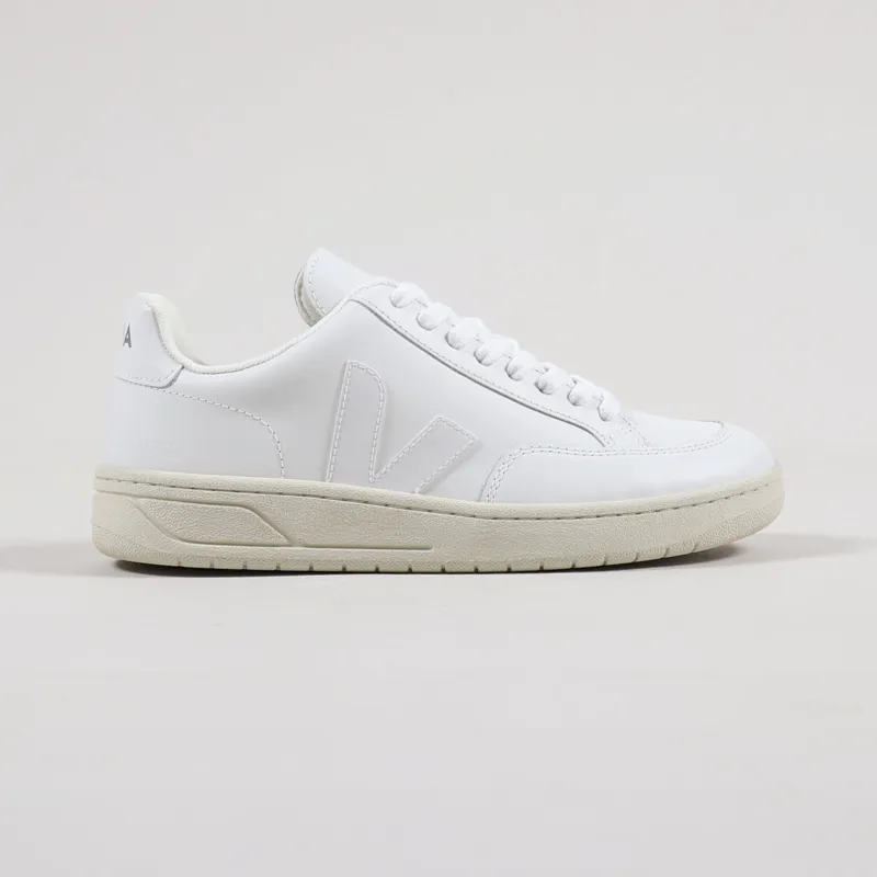 Veja Womens V-12 Leather Shoes Extra White-4