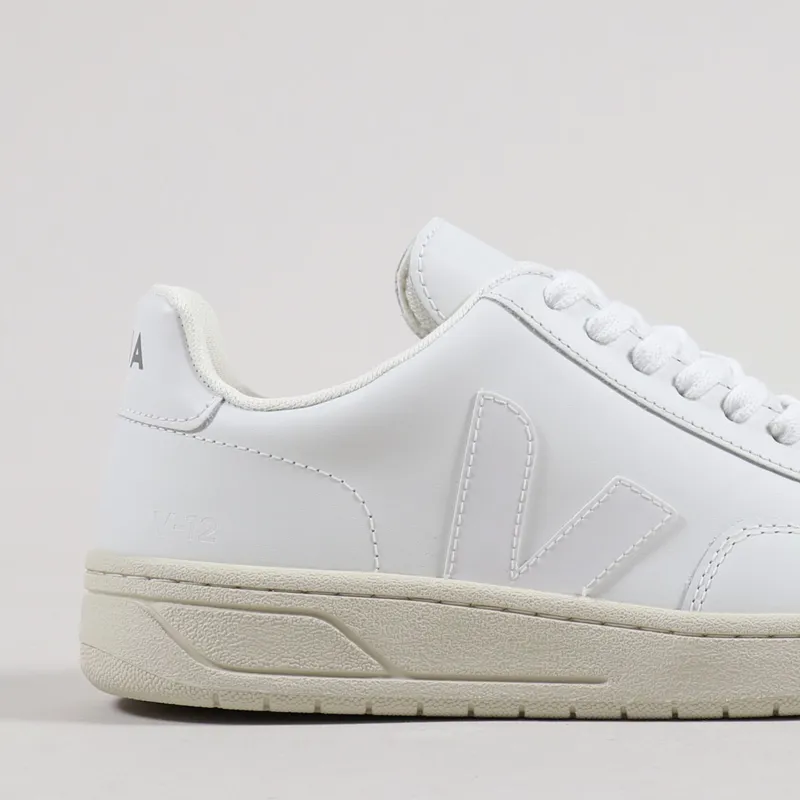 Veja Womens V-12 Leather Shoes Extra White-5