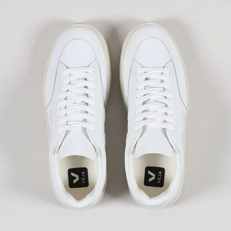 Veja Womens V-12 Leather Shoes Extra White-3