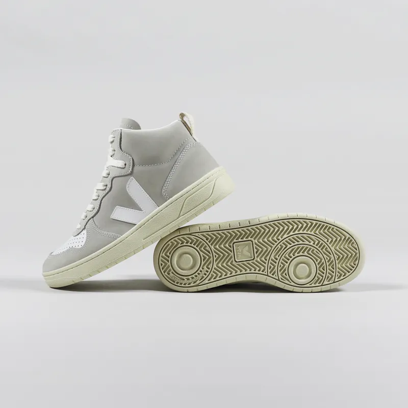 Veja Womens V-15 Nubuck Shoes Natural White-1