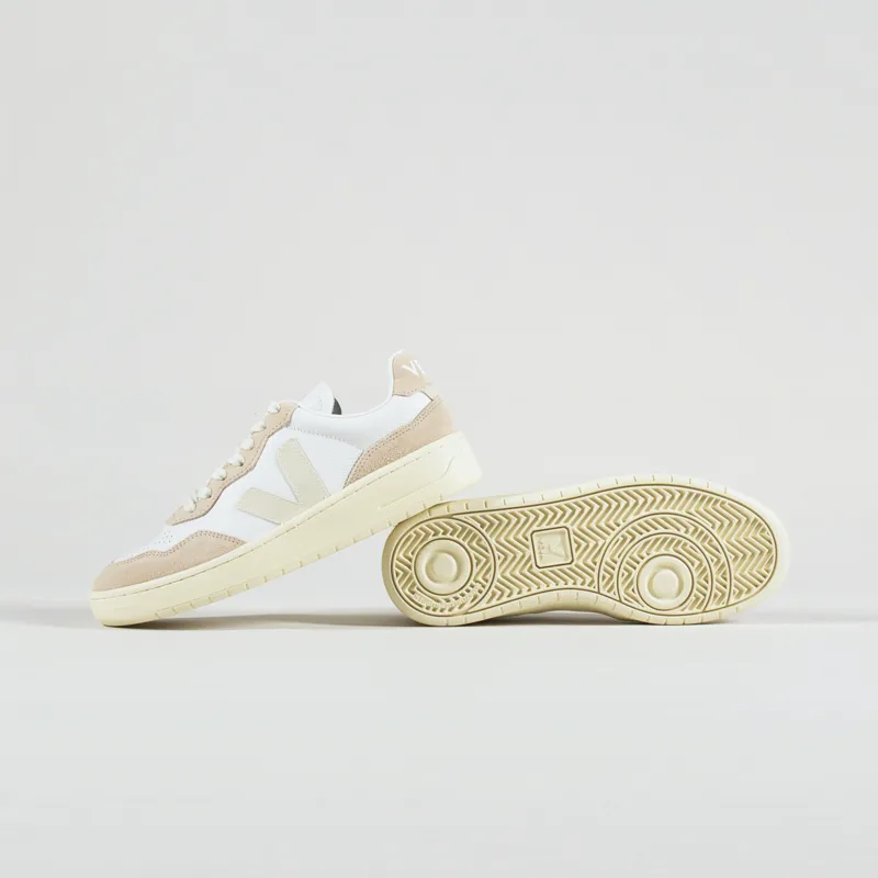 Veja Womens V-90 Leather Shoes Extra White Pierre-2
