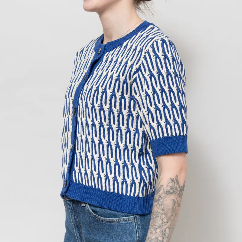 Basic Apparel Womens Minie Cardigan Sodalite Blue Whisper White-1