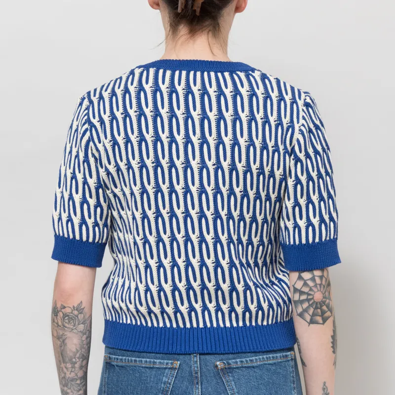 Basic Apparel Womens Minie Cardigan Sodalite Blue Whisper White-2