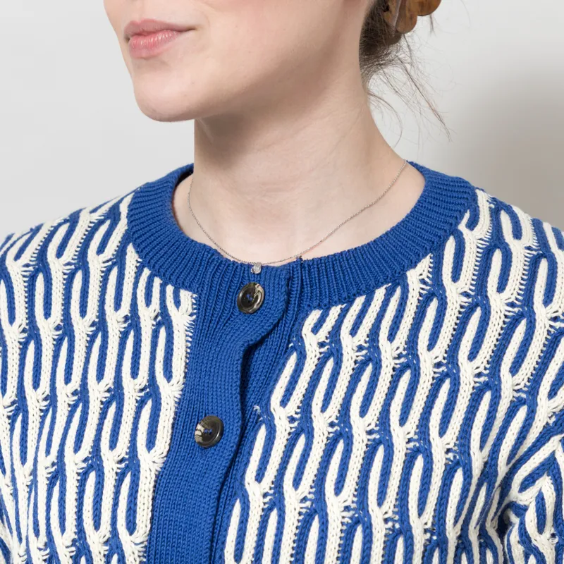 Basic Apparel Womens Minie Cardigan Sodalite Blue Whisper White-3