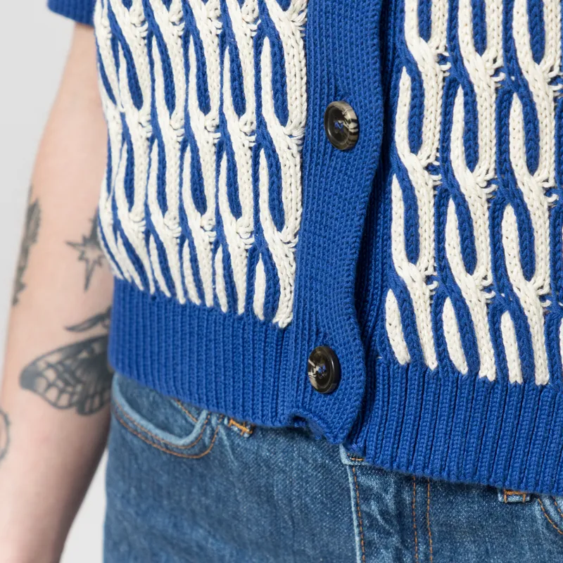 Basic Apparel Womens Minie Cardigan Sodalite Blue Whisper White-5