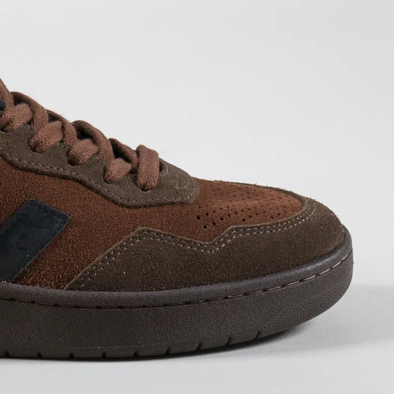 Veja Womens V-90 Suede Shoes Walnut Black-5