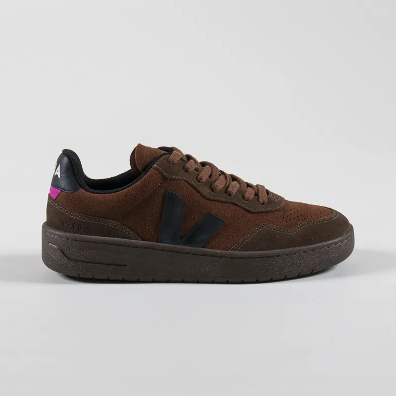 Veja V-90 Suede Shoes Walnut Black-2