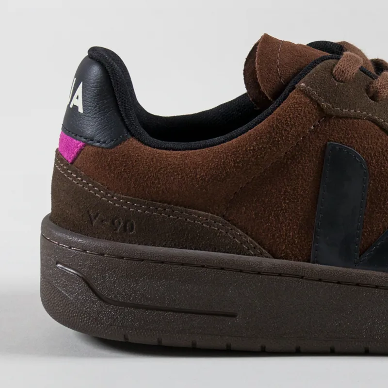 Veja V-90 Suede Shoes Walnut Black-4