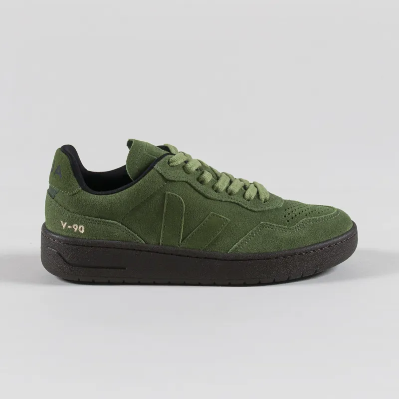 Veja Womens V-90 Suede Shoes Full Militar Eagle-2