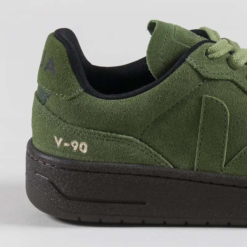 Veja Womens V-90 Suede Shoes Full Militar Eagle-4