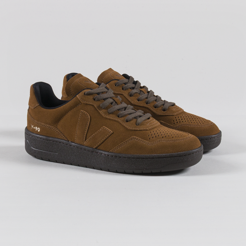 Veja V-90 Suede Shoes Full Cognac Eagle