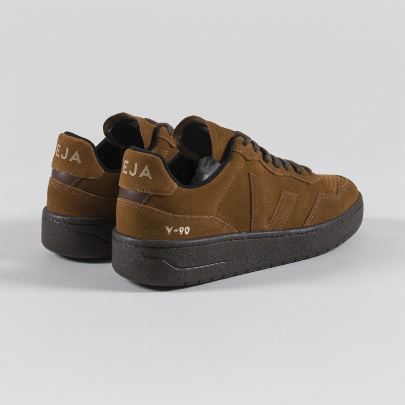 Veja V-90 Suede Shoes Full Cognac Eagle-1