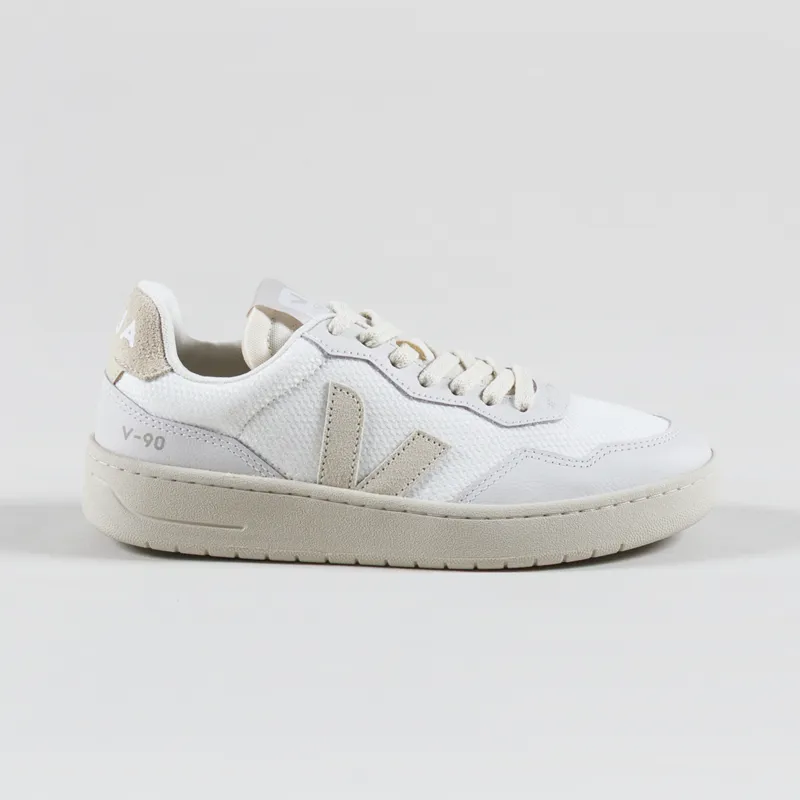 Veja Womens V-90 B-Mesh Shoes White Pierre-2