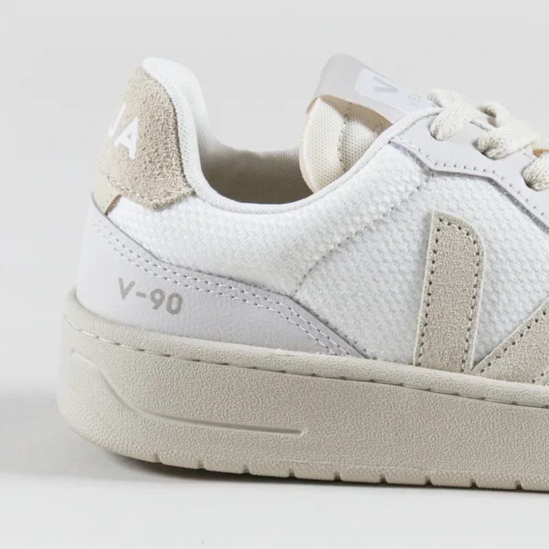 Veja Womens V-90 B-Mesh Shoes White Pierre-4