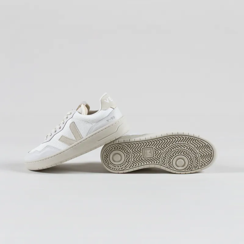 Veja Womens V-90 B-Mesh Shoes White Pierre-3
