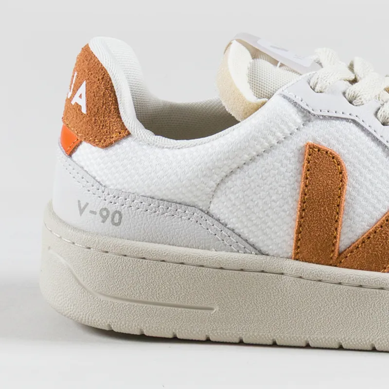 Veja Womens V-90 B-Mesh Shoes White Umber-4