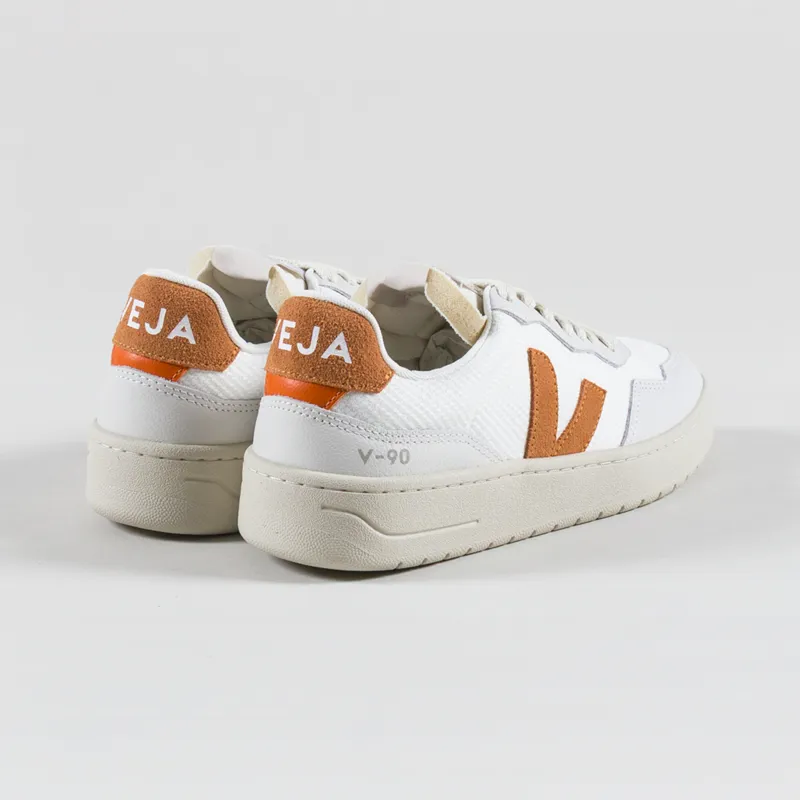 Veja Womens V-90 B-Mesh Shoes White Umber-1
