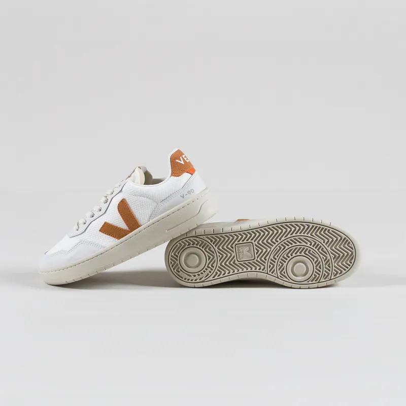 Veja Womens V-90 B-Mesh Shoes White Umber-3