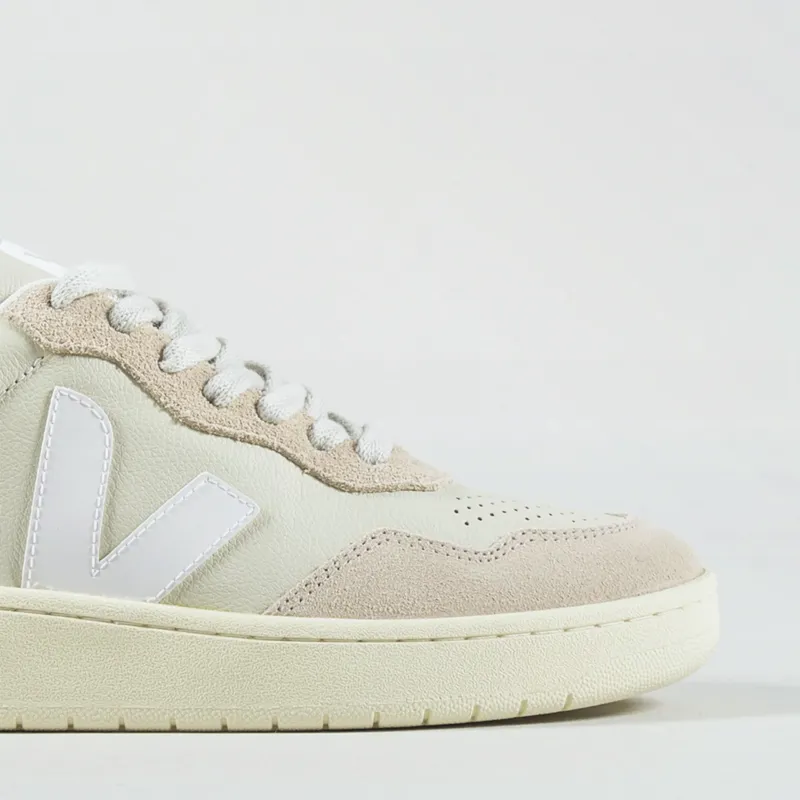 Veja Womens V-90 Leather Shoes Pierre White-6