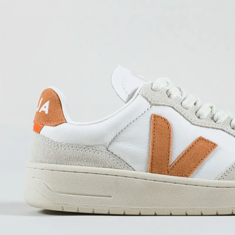 Veja Womens V-90 Leather Shoes Extra White Umber-3