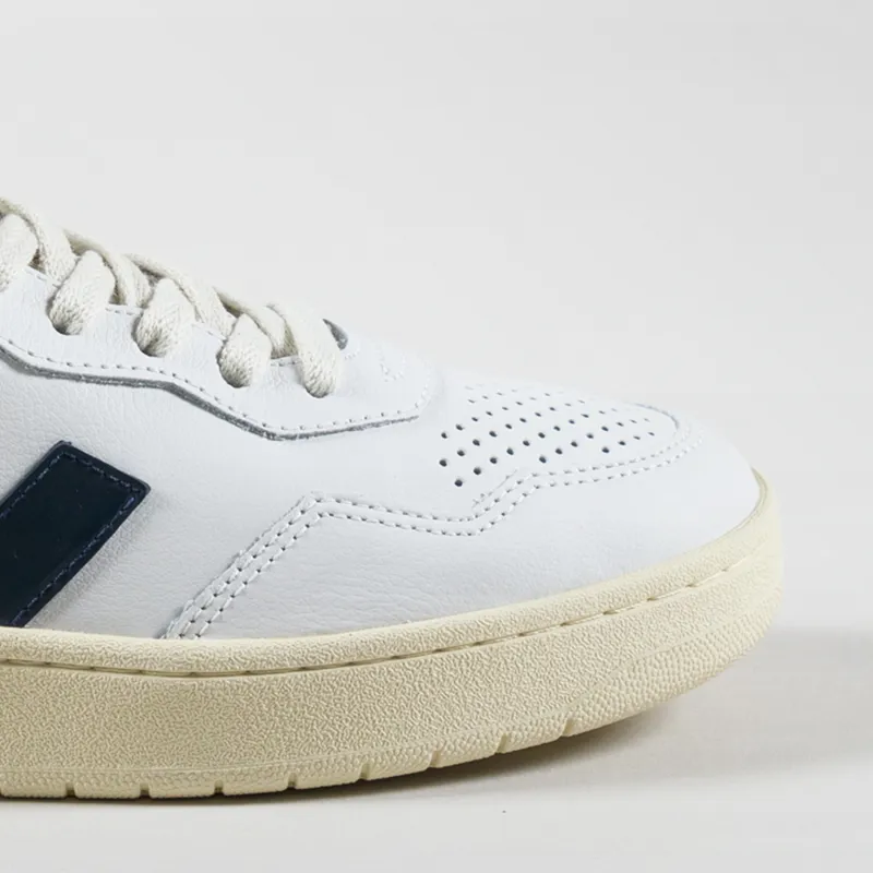 Veja Womens V-90 OT Leather Shoes Extra White Nautico-5