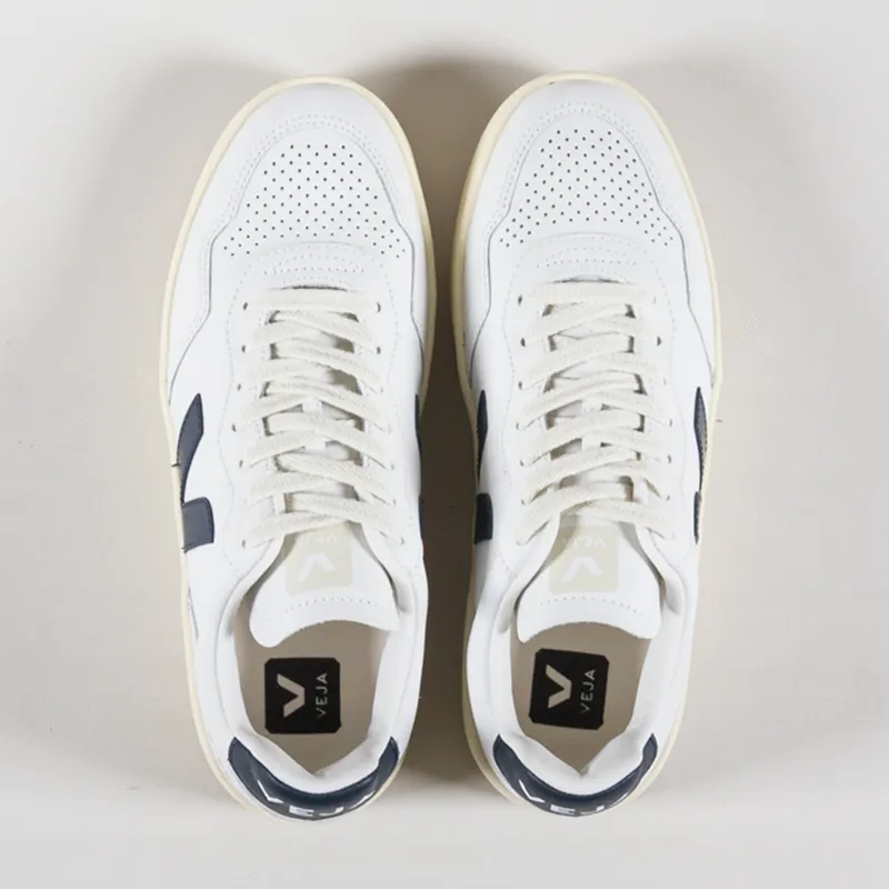 Veja Womens V-90 OT Leather Shoes Extra White Nautico-6