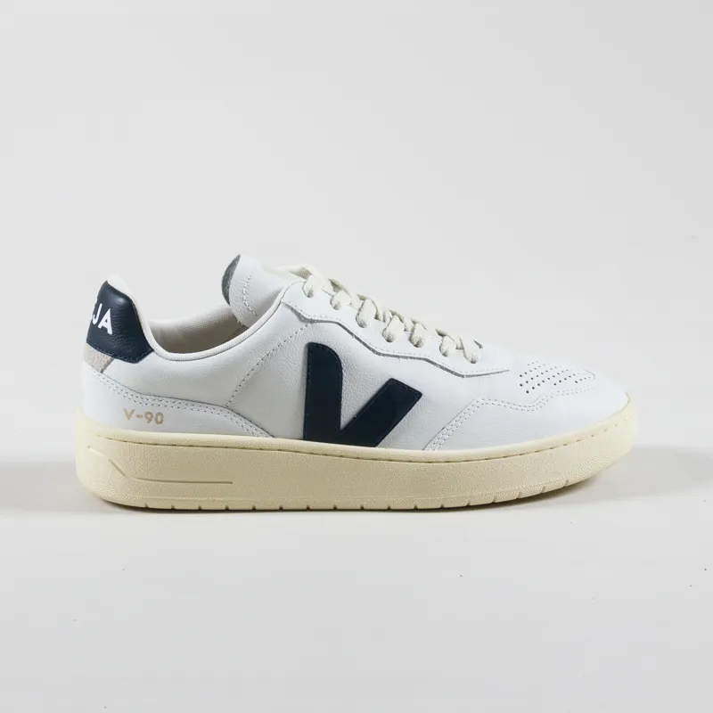 Veja V-90 OT Leather Shoes Extra White Nautico-2