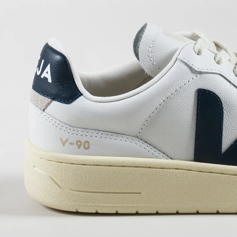 Veja V-90 OT Leather Shoes Extra White Nautico-4