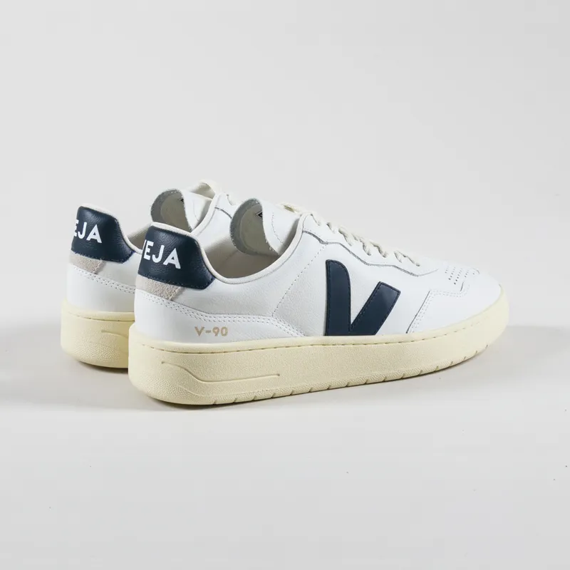 Veja V-90 OT Leather Shoes Extra White Nautico-1