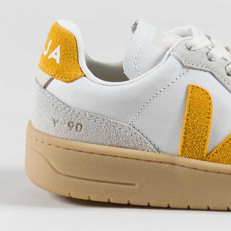 Veja Womens V-90 Leather Shoes Extra White Toscane Natural-4