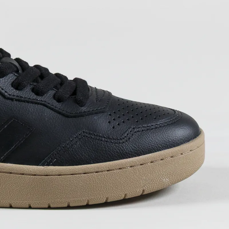 Veja Womens V-90 Leather Shoes Black Dune-5