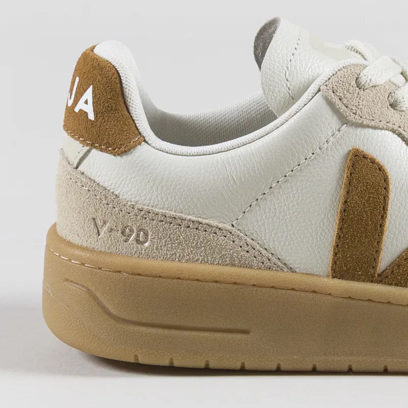 Veja Womens V-90 OT Leather Shoes Pure Camel Almond Natural-4