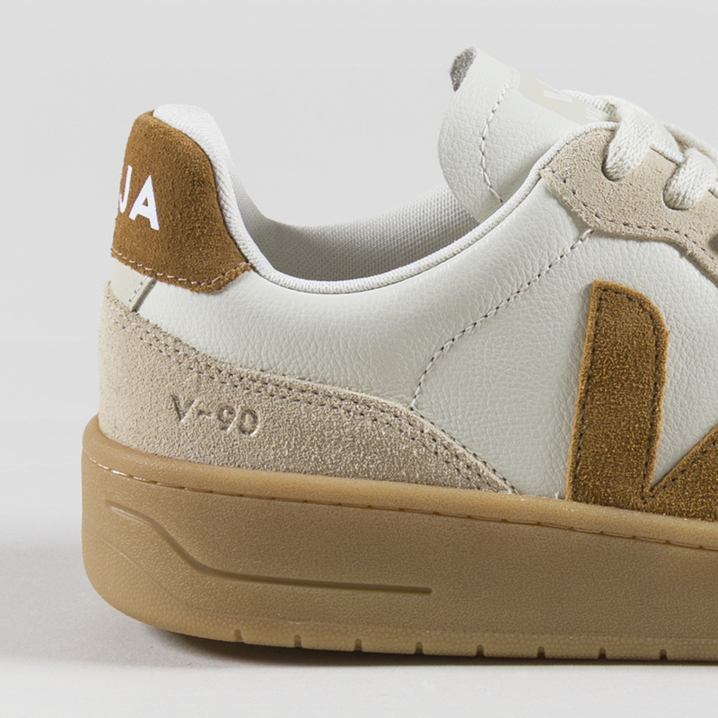 Veja V-90 OT Leather Shoes Pure Camel Almond Natural-4