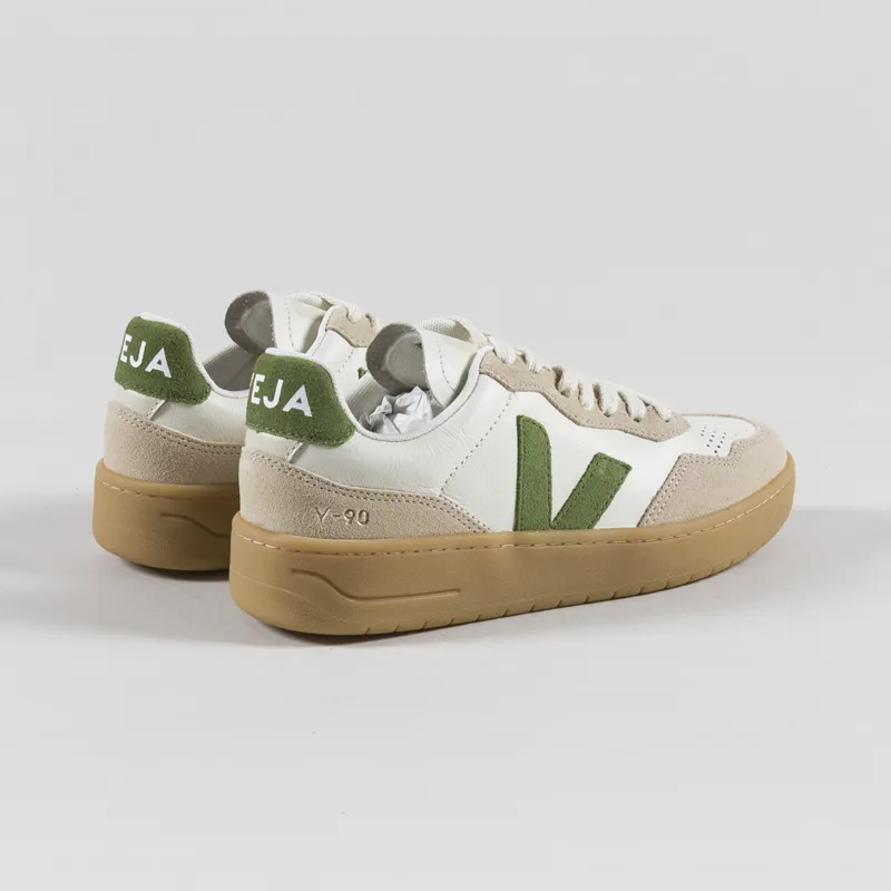 Veja Womens V-90 OT Leather Shoes Pure Kiwi Almond Natural-1