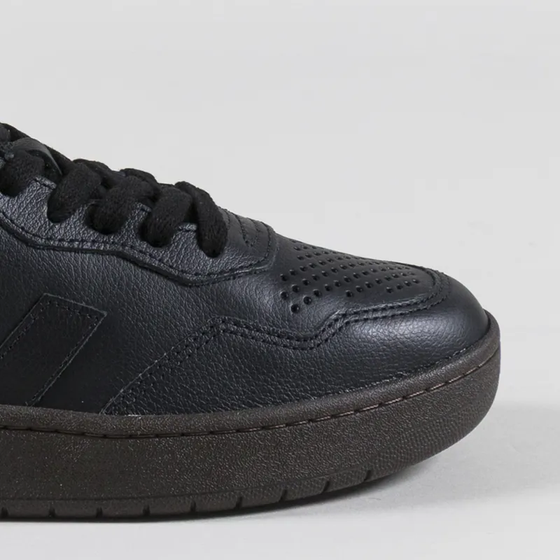 Veja Womens V-90 OT Leather Shoes Full Black Eagle-5