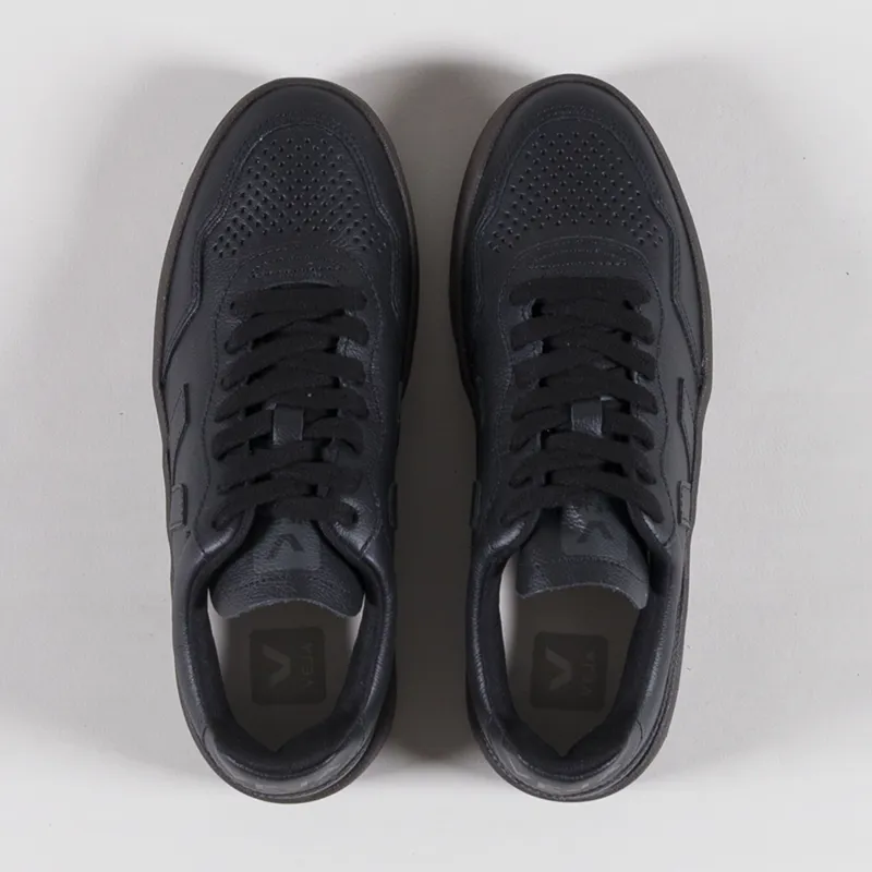 Veja Womens V-90 OT Leather Shoes Full Black Eagle-6