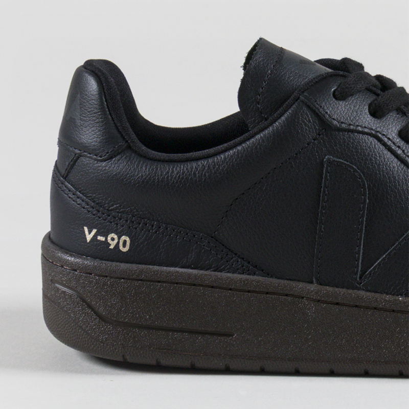 Veja V-90 OT Leather Shoes Full Black Eagle-4