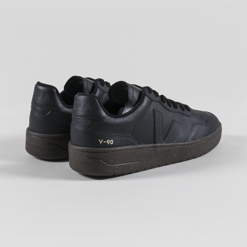 Veja V-90 OT Leather Shoes Full Black Eagle-1