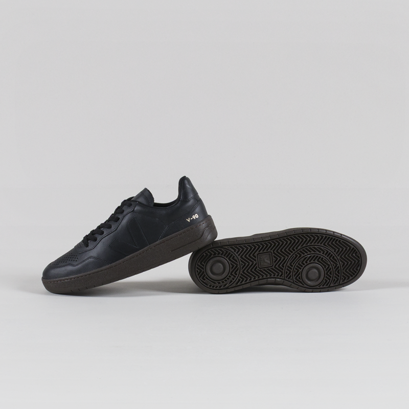 Veja V-90 OT Leather Shoes Full Black Eagle-3