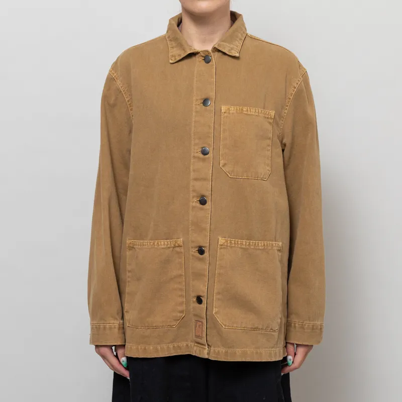 Indi And Cold Womens Twill Overshirt Olive