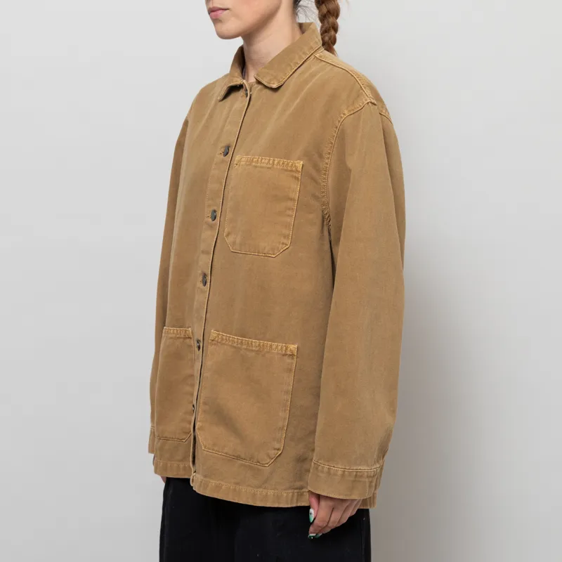 Indi And Cold Womens Twill Overshirt Olive-1