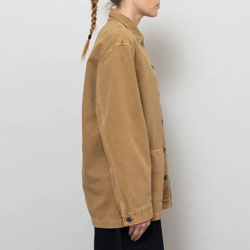 Indi And Cold Womens Twill Overshirt Olive-3