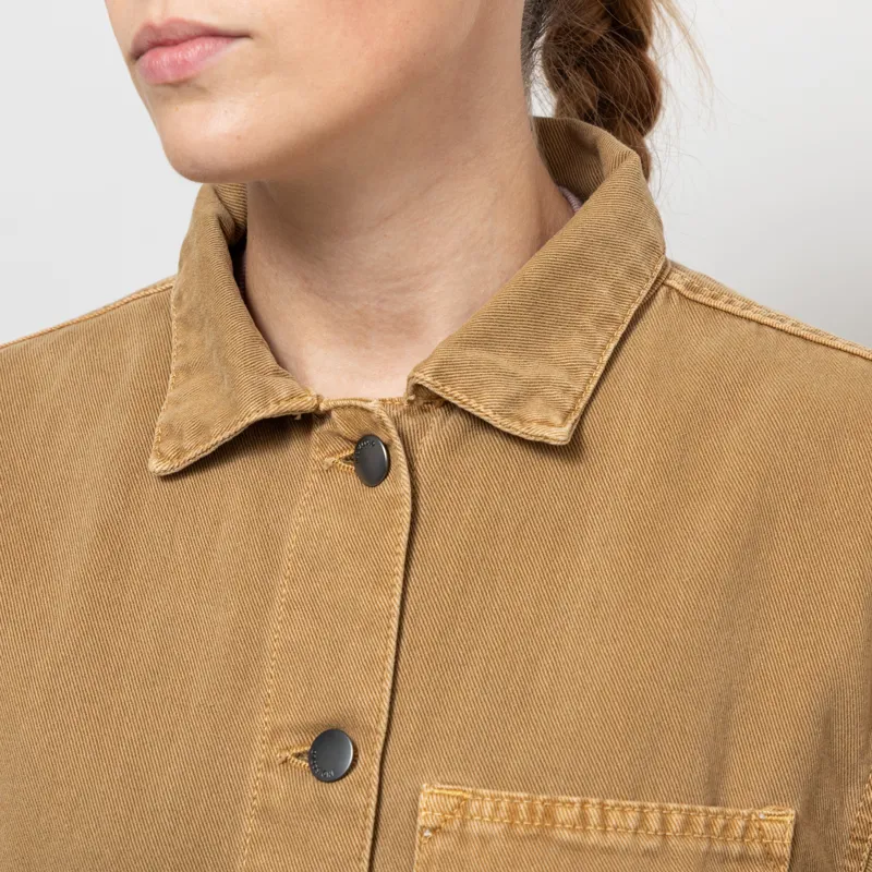 Indi And Cold Womens Twill Overshirt Olive-5