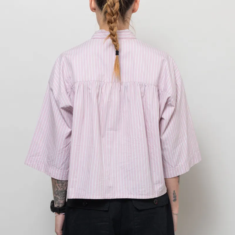 Indi And Cold Womens Boxy Striped Shirt Mauve-3