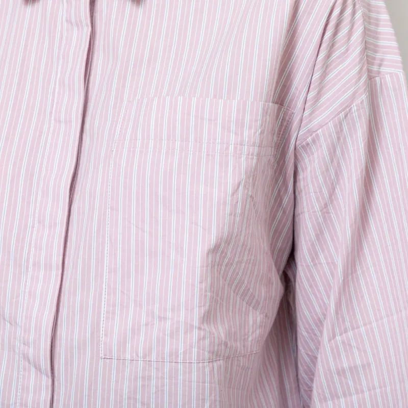 Indi And Cold Womens Boxy Striped Shirt Mauve-6