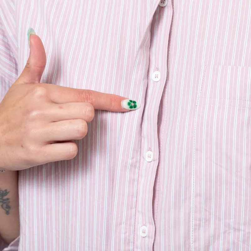 Indi And Cold Womens Boxy Striped Shirt Mauve-7