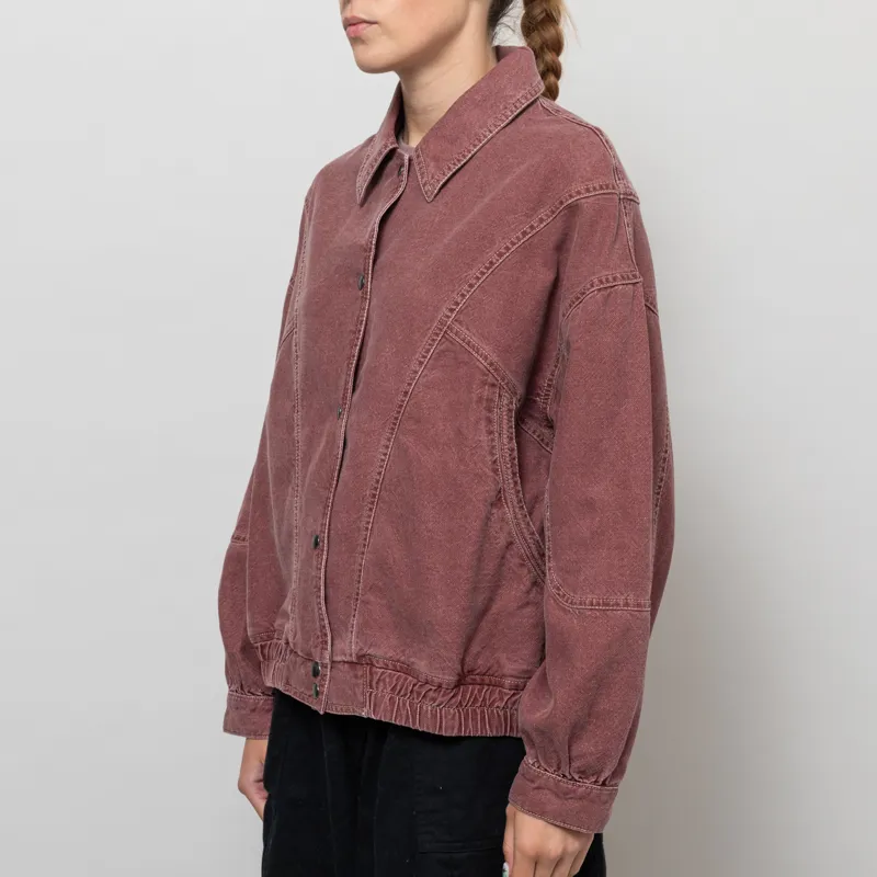 Indi And Cold Womens Washed Twill Jacket Cherry-1
