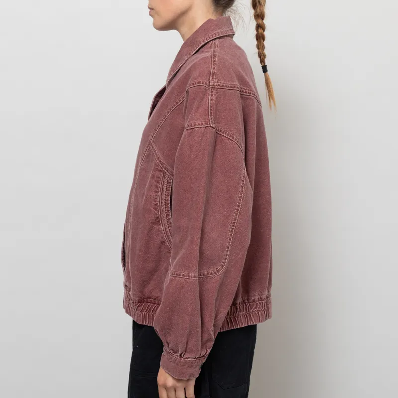 Indi And Cold Womens Washed Twill Jacket Cherry-2