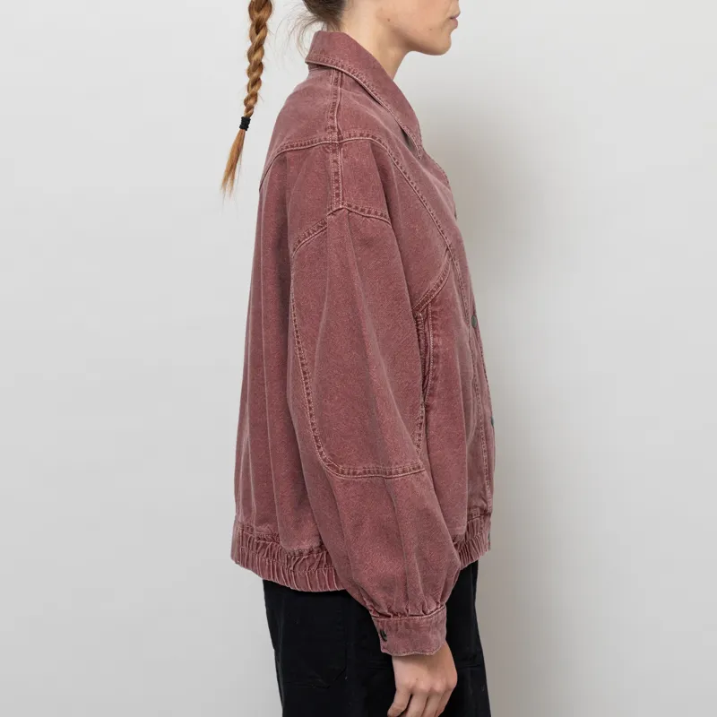 Indi And Cold Womens Washed Twill Jacket Cherry-4