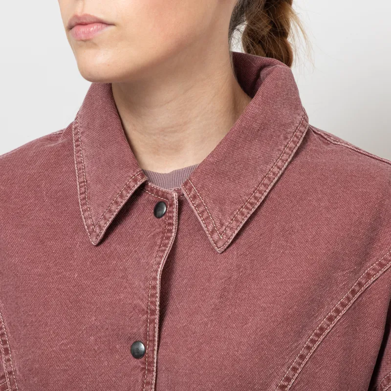Indi And Cold Womens Washed Twill Jacket Cherry-6
